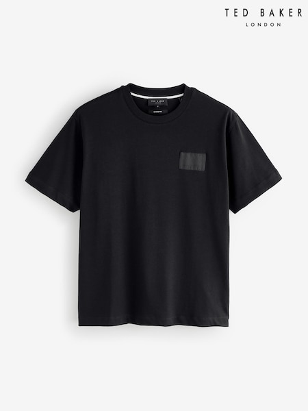 Ted Baker Black Lucka Branded Heavy Weight T-Shirt (V01023) | £55