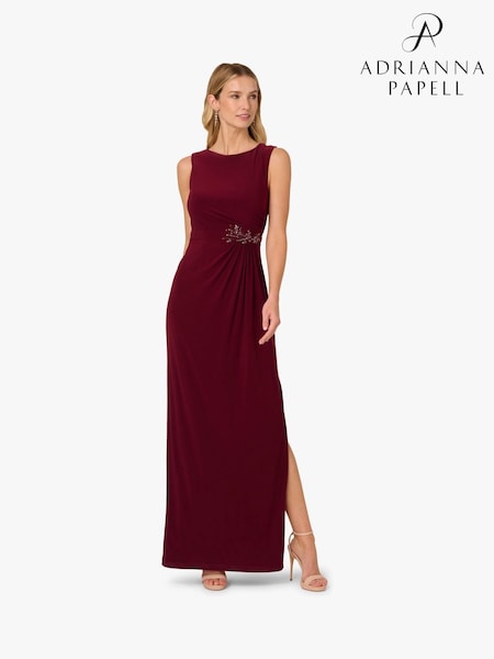 Adrianna Papell Red Studio Jersey Embellished Gown (V01088) | £159