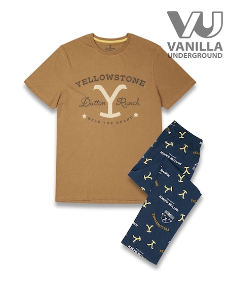 Vanilla Underground Black Short Sleeve Long Leg Pyjamas Set (V01107) | £28