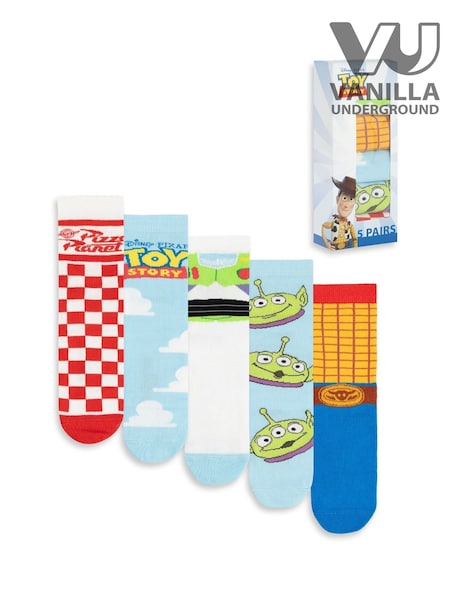 Vanilla Underground Blue Calf Socks Set of 5 (V01115) | £21