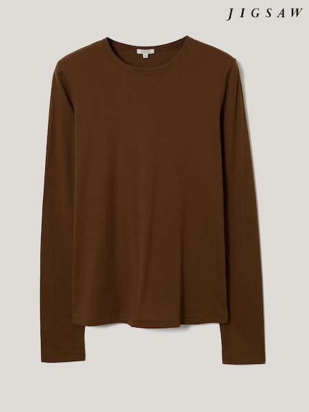 Jigsaw Green Long Sleeve 100% Cotton Top (V01126) | £38