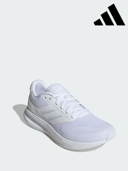 adidas White Runfalcon 5 Wide Running Shoes (V01140) | £50
