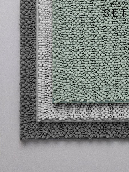 The Set 3 Pack Green/Grey Textured Bobble Bath Mats (V01365) | £26