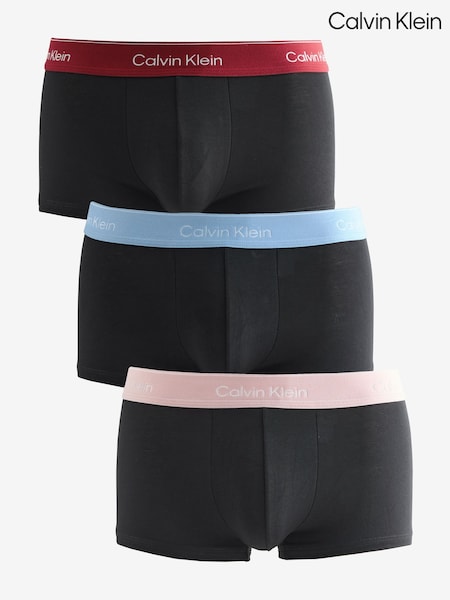 Calvin Klein Black 3 Pack Low Rise Trunks Icon Cotton Stretch (V01426) | £44