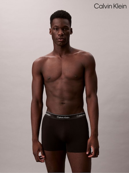 Calvin Klein Black Tonal Icon Cotton Stretch Single Pack Boxer Trunks (V01442) | £25