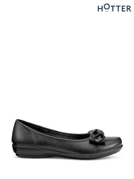 Hotter Black Regular Fit Jewel Slip On Shoes (V01451) | £69