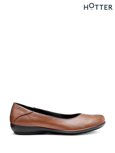 Hotter Brown Wide Fit Birdie Slip On Shoes (V01463) | £69