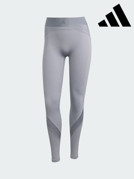 adidas Grey Hyperglam Shine Full-Length Leggings (V01611) | £45