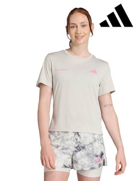 adidas Grey Own The Run Melange T-Shirt (V01625) | £38
