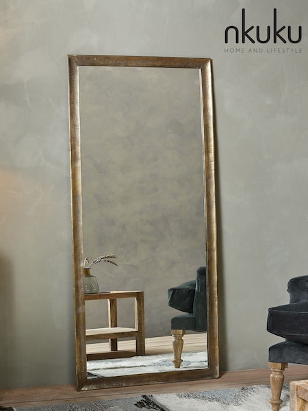 Nkuku Brass Yadur Full Length Mirror (V01660) | £595