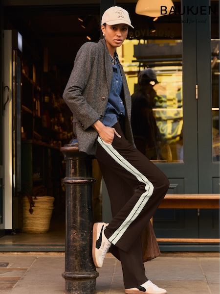 Baukjen Tippi 2.0 Side Stripe Brown Trousers (V01725) | £109