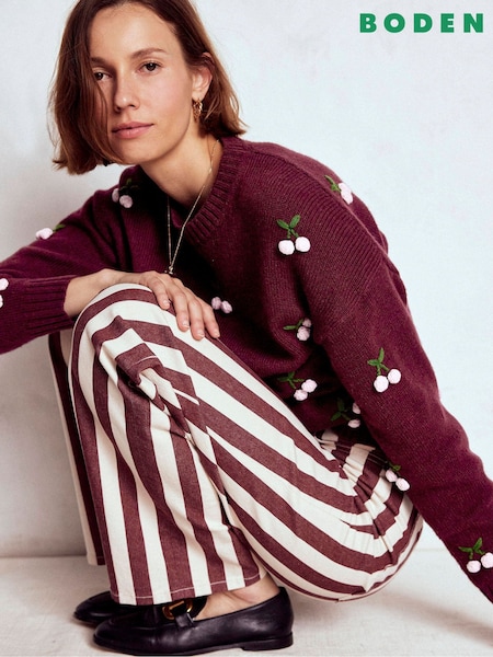Boden Brown Natalie Embroidered Jumper (V01779) | £129