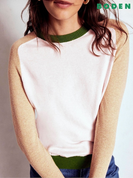 Boden Pink Meg Saddle Sleeve Jumper (V01790) | £75