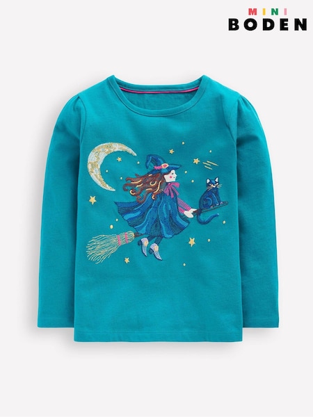 Boden Blue Long Sleeve Superstitch Halloween T-Shirt (V01793) | £19 - £21