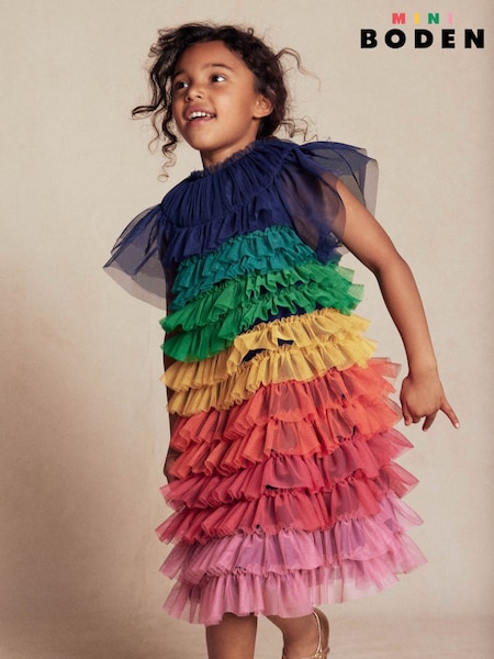 Boden Blue Tiered Tulle Dress (V01794) | £55 - £59