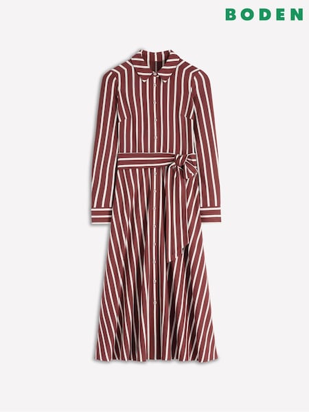 Boden Brown Marcia Jersey Shirt Dress (V01808) | £119