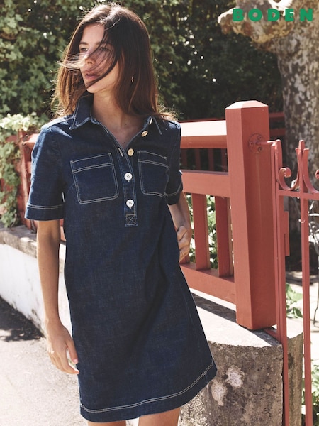 Boden Blue Zia Denim Shift Dress (V01812) | £119