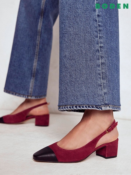 Boden Red Ailsa Block Heel Slingbacks Shoes (V01846) | £129