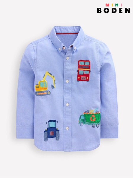 Boden Blue Embroidered Shirt (V01851) | £29 - £35