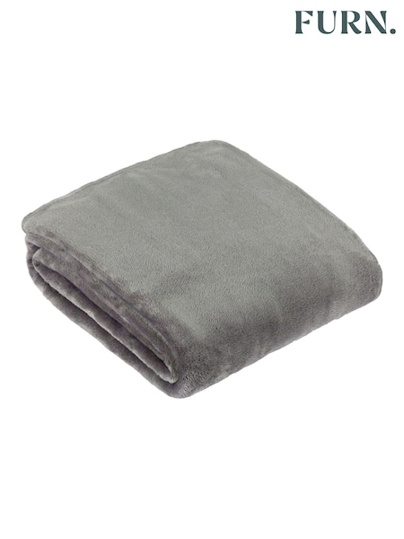 Furn Charcoal Harrow Fleece Throw (V01983) | £18