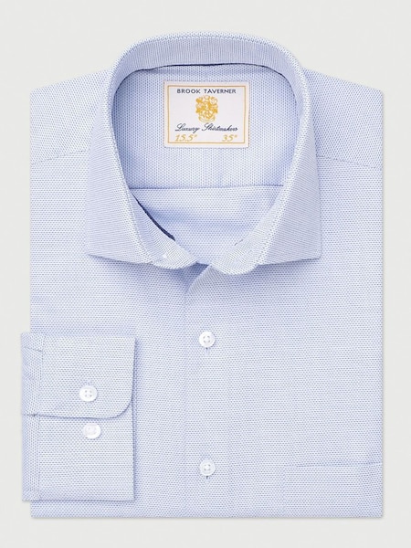 Brook Taverner Blue Dobby Shirt (V02265) | £50