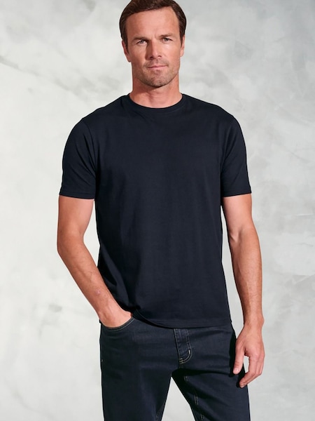 Brook Taverner Blue Pure Cotton Jersey T-Shirt (V02293) | £25