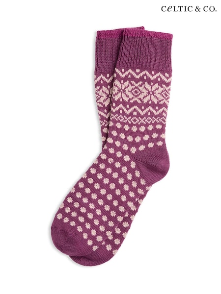 Celtic & Co. Ladies Dot Merino Cott Socks (V02328) | £32