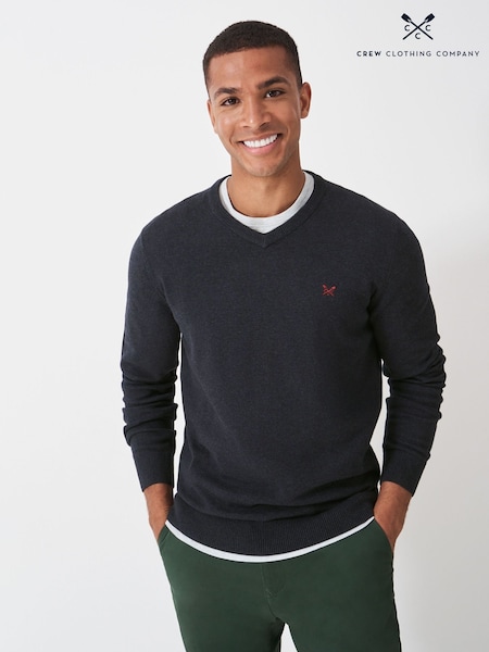 Crew Clothing Company Grey V-Neck Jumper (V02423) | £55
