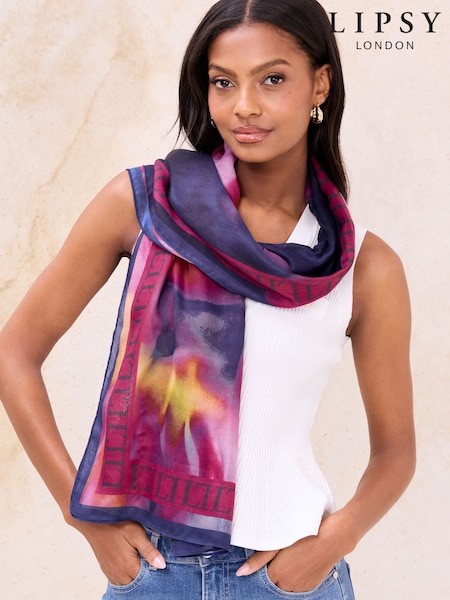 Lipsy Pink Floral Lightweight Printed Scarf (V02524) | £18