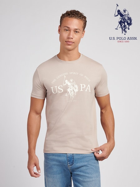 U.S. Polo Assn Natural Mens Print Graphic T-Shirt (V02534) | £25