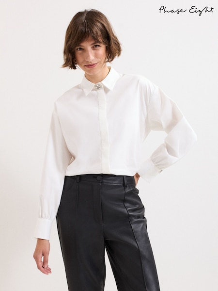 Phase Eight White Dorothy Shirt (V02649) | £85