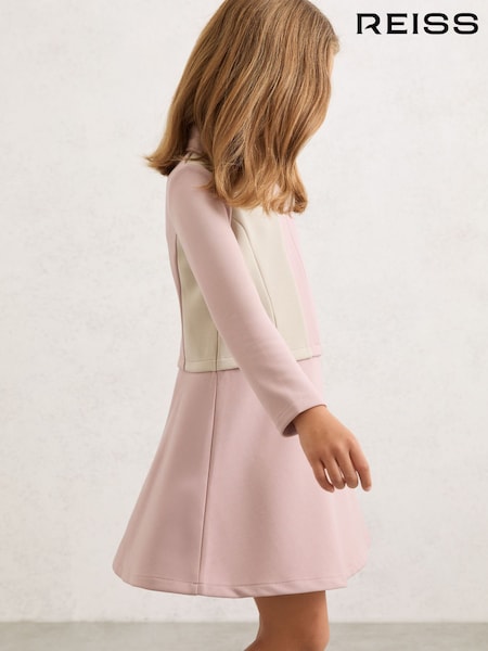 Reiss Neutral Marling 9-13 yrs Colour-Block Interlock Dress (V02728) | £49