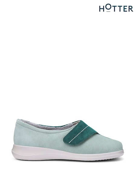 Hotter Green Regular Fit Wrap Touch-Fastening Slippers (V03022) | £49