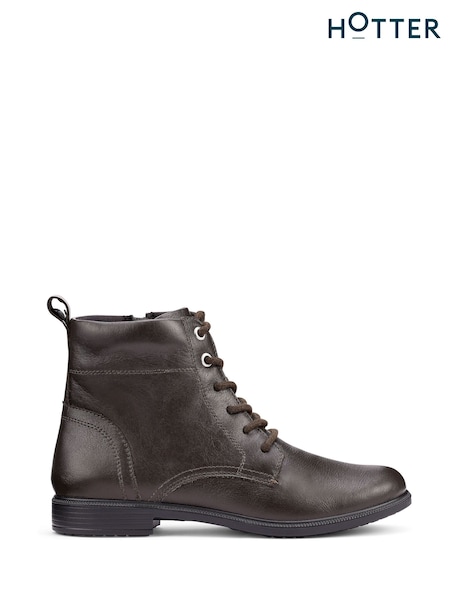 Hotter Brown Regular Fit Surrey II Lace-Up Zip Boots (V03069) | £109