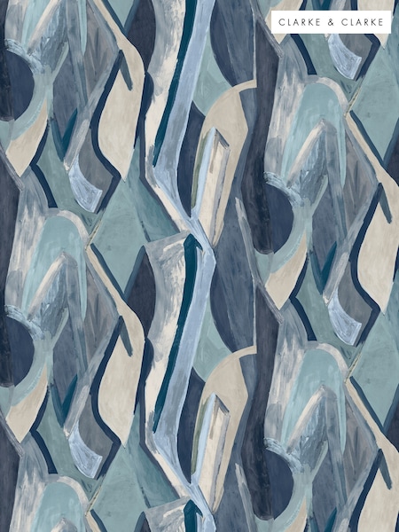 Clarke and Clarke Ink Banner Dynamic Metropolitan 10M Wallpaper (V03275) | £174