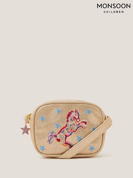 Monsoon Gold Rodeo Embroidered Cross-Body Bag (V03341) | £18