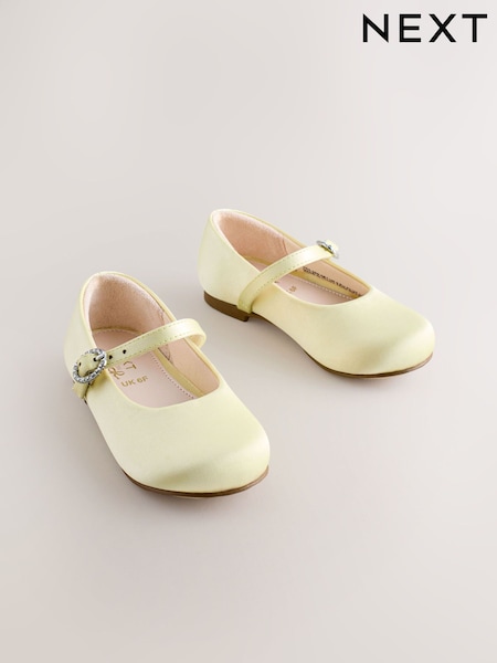 Yellow Wide Fit (G) Flower Girl Occasion Mary Jane Shoes (V03368) | £20 - £22