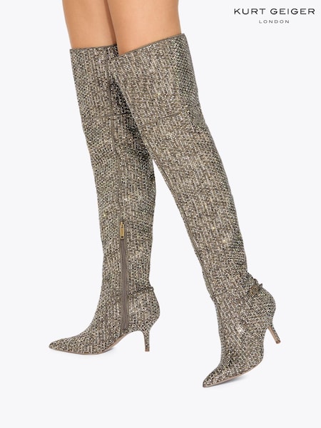 Kurt Geiger London Cream Mayfair Point Otk Boots (V03523) | £349