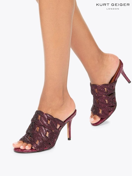 Kurt Geiger London Black Crystal Chain Mule Sandals (V03529) | £189