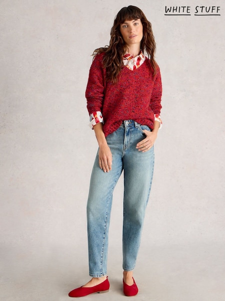 White Stuff Red Texture V-Neck Jumper (V03543) | £65
