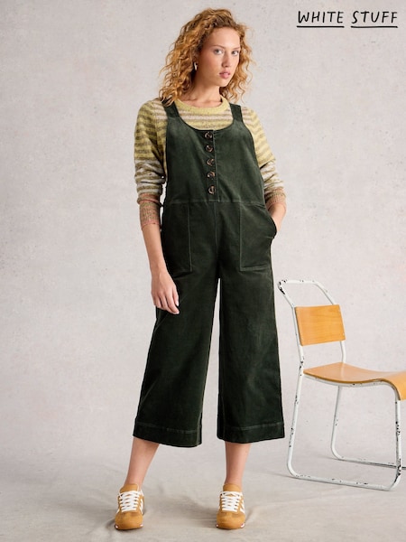 White Stuff Green Viola Cord Dungarees (V03585) | £85