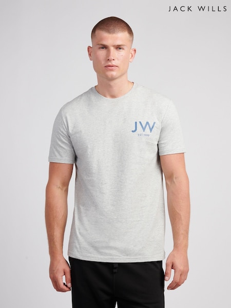 Jack Wills Grey Back Graphic T-Shirt (V03686) | £25