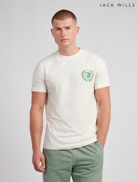 Jack Wills White Seals Logo T-Shirt (V03697) | £25