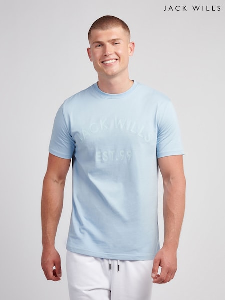 Jack Wills Blue Logo Print T-Shirt (V03700) | £25