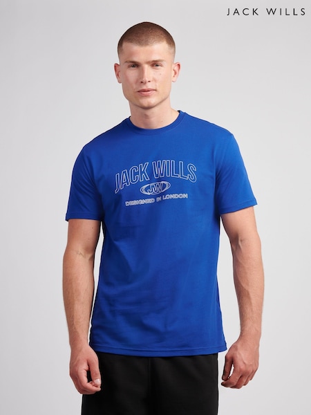 Jack Wills Blue Dystopia Stitch Graphic T-Shirt (V03704) | £25