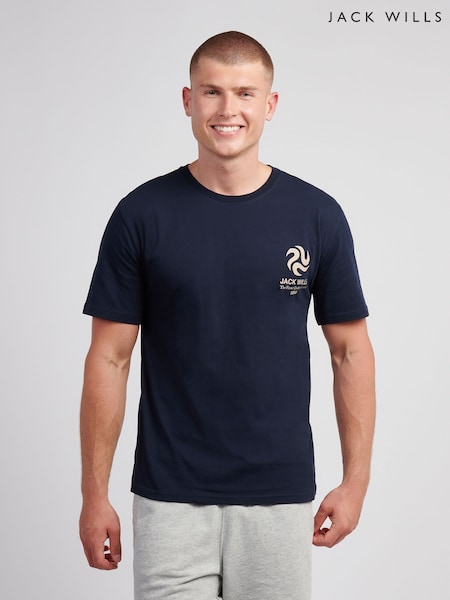 Jack Wills Blue Swirl Graphic T-Shirt (V03710) | £25