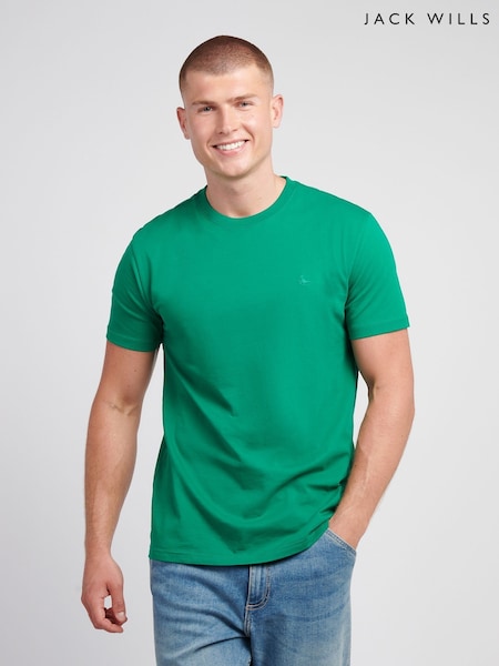 Jack Wills Pasture Green Wadsworth Oxford Long Sleeve Shirt (V03723) | £25