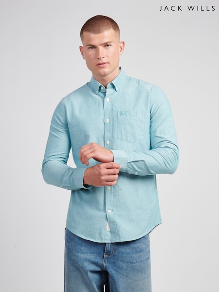 Jack Wills Alexandrite Wadsworth Oxford Long Sleeve Shirt (V03729) | £50