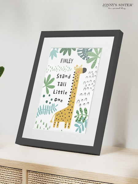 Personalised Giraffe Children’s Nursery Framed Print by Jonnys Sister (V03739) | £25
