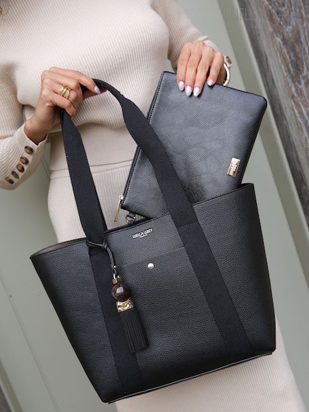Luella Grey Benita Casual Black Tote With Pouch (V03748) | £89